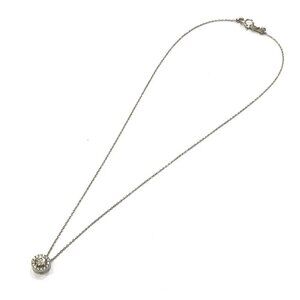 jewelry Pt850 Pt900 D0.29ct D0.13ct Circle Diamond Necklace Pt900 Silver
